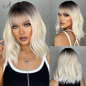 EASIHAIR Synthetic Bob Wigs with Bang Short