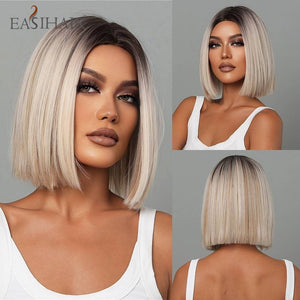 EASIHAIR Synthetic Bob Wigs with Bang Short