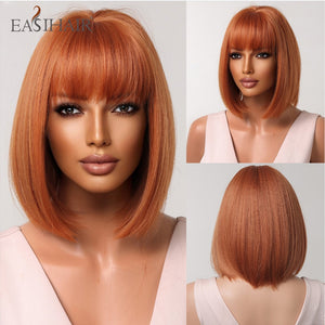 EASIHAIR Synthetic Bob Wigs with Bang Short