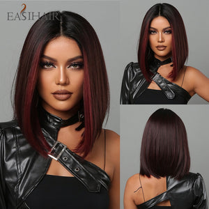 EASIHAIR Synthetic Bob Wigs with Bang Short