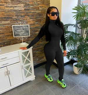 New Sexy Stand Neck Skinny Jumpsuit