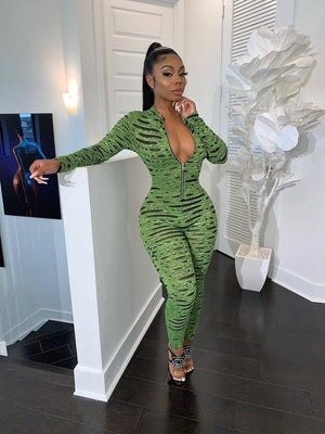 New Sexy Stand Neck Skinny Jumpsuit
