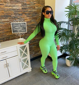 New Sexy Stand Neck Skinny Jumpsuit