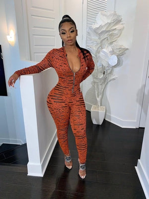 New Sexy Stand Neck Skinny Jumpsuit