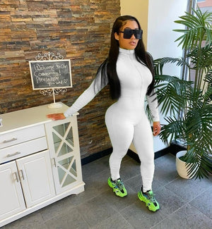 New Sexy Stand Neck Skinny Jumpsuit