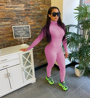 New Sexy Stand Neck Skinny Jumpsuit