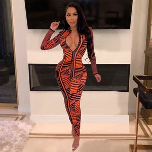 New Sexy Stand Neck Skinny Jumpsuit