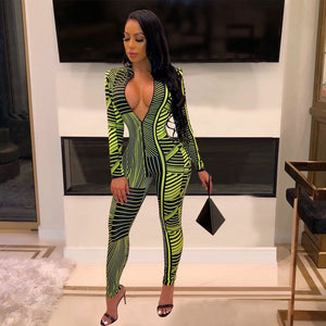 New Sexy Stand Neck Skinny Jumpsuit
