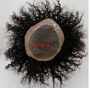 2021 New Hairstyle  Afro Curly Toupee for Black Men 8''x6''Base