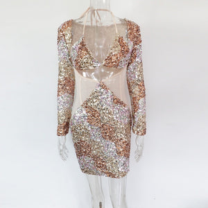 Beautiful Glam Bodycon Sequins Short Dress