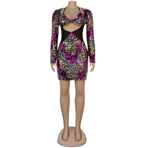 Beautiful Glam Bodycon Sequins Short Dress