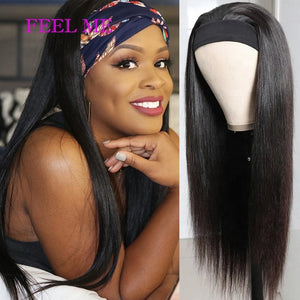 Straight Human Hair Wigs With Bangs Natural Color