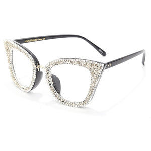 Diamond Cat Eye Glasses Frame