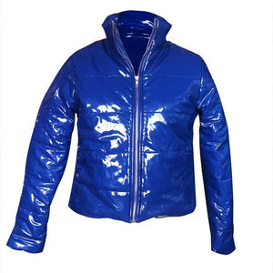 PU Faux Leather Bubble Coat Winter Clothes
