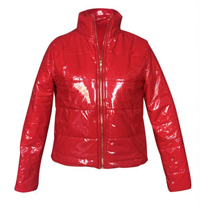 PU Faux Leather Bubble Coat Winter Clothes