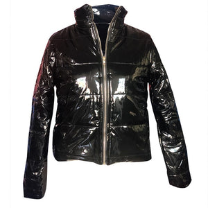PU Faux Leather Bubble Coat Winter Clothes