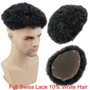 Men's Toupee 10x8" Replacement Afro Curl Mens Wig