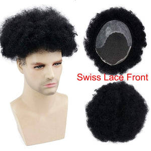 Men's Toupee 10x8" Replacement Afro Curl Mens Wig