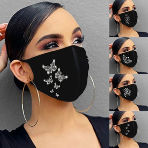 Fashion Mask Rhinestones Glitter Face Mask