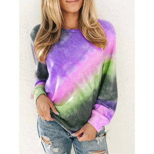 Long Sleeve T shirt Women Rainbow Tops