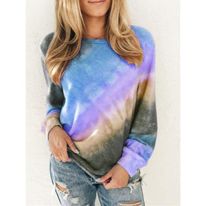 Long Sleeve T shirt Women Rainbow Tops
