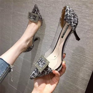 Luxury Women Pumps Transparent High Heels