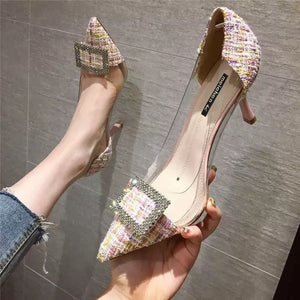 Luxury Women Pumps Transparent High Heels