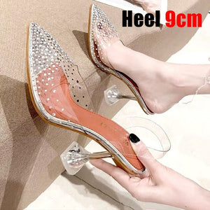 Luxury Women Pumps Transparent High Heels