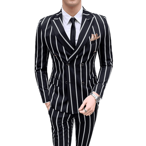 Luxury men's striped wedding casual tuxedo