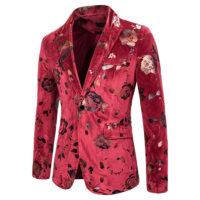 Men's Suit Rose Bronzing Show Dress