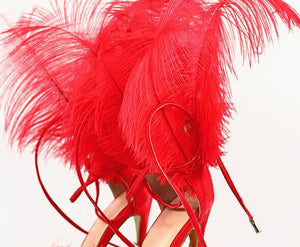 New Runway Feather heels Sandals