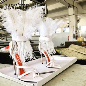New Runway Feather heels Sandals