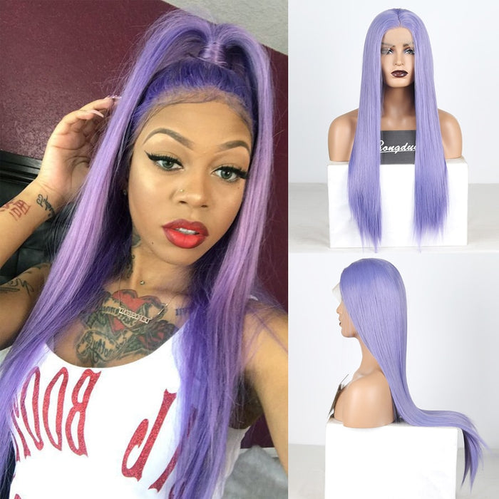 Purple High Temperature Hair Lace Wigs