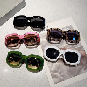 Luxury Brand Design Vintage Men Women Trendy Square Gradient Shades Sun Glasses