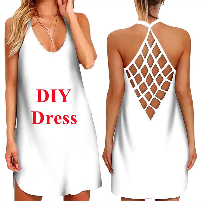Customized 3D Printed Hollow Out Women's Dress