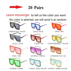 Crystal Frame Square Sunglasses For Women