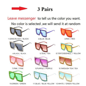 Crystal Frame Square Sunglasses For Women