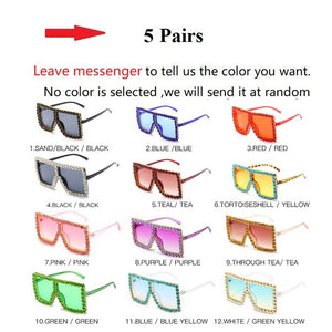 Crystal Frame Square Sunglasses For Women