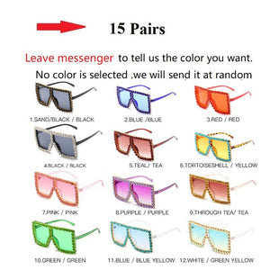Crystal Frame Square Sunglasses For Women