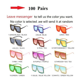 Crystal Frame Square Sunglasses For Women