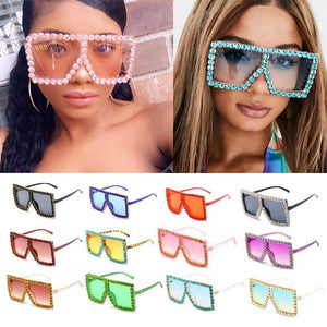 Crystal Frame Square Sunglasses For Women