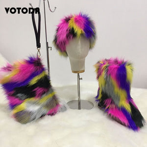 Winter Fluffy Women  Fur Bag
