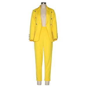 Women Blazer Sets Solid Color