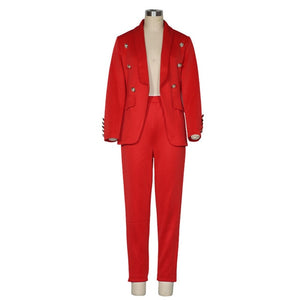 Women Blazer Sets Solid Color