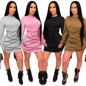 Solid Patchwork Sexy Bodycon Dresses